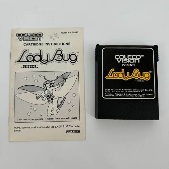 Lady Bug (ColecoVision, 1982) w/ Manual - Tested & Working - Authentic - Picture 1 of 3